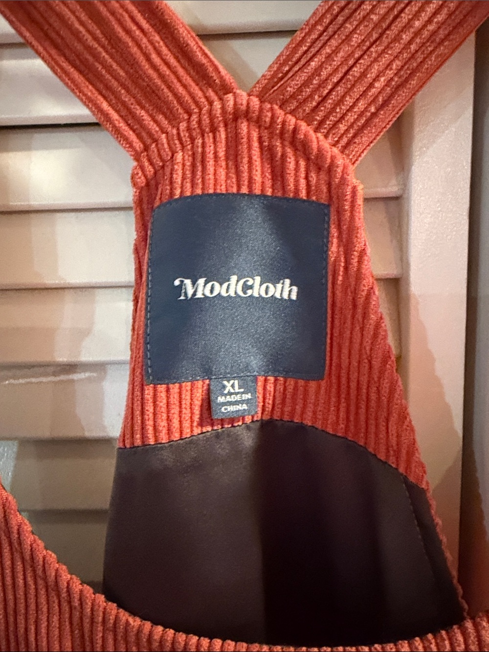 Modcloth Corduroy Pinafore Dress in Burnt Orange Size XL - Picture 3 of 3
